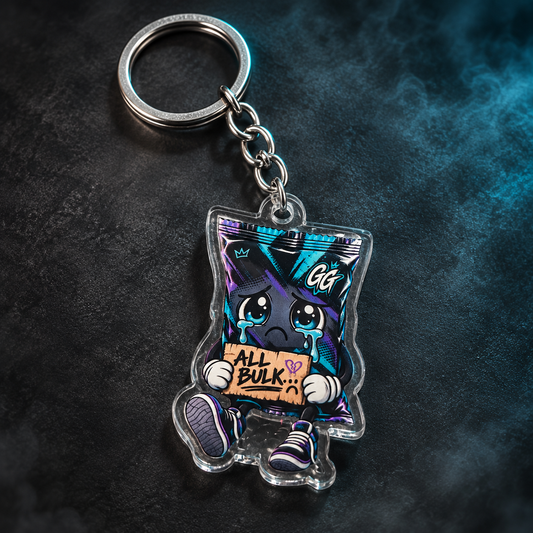 Gaming Gear All Bulk acrylic keychain with crying booster pack character