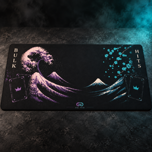 Gaming Gear Bulk & Hits TCG break mat, 60 x 30 cm, with purple waves and teal blossoms
