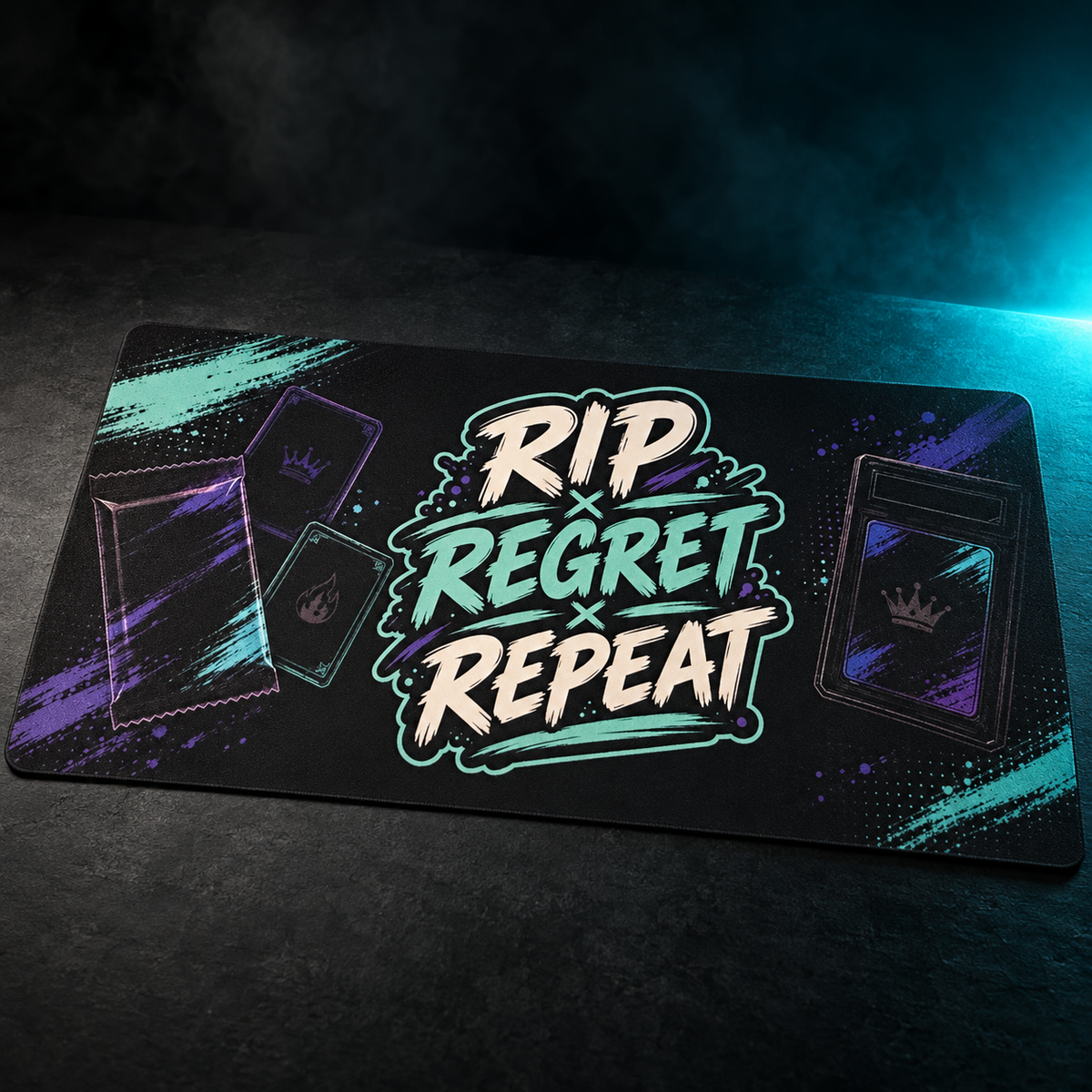 Gaming Gear TCG Break Mat with Rip Regret Repeat artwork, 60 x 30 cm